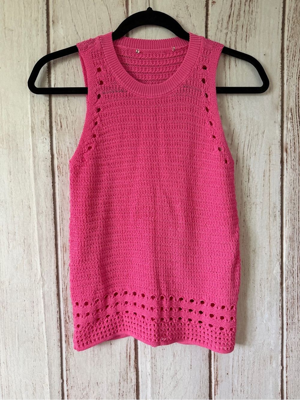 Gap Pink Shell Crochet Knit Tank Top Size XS